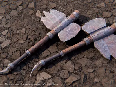 Axe Model - Low Poly - 2k Textures Low-poly 3D model