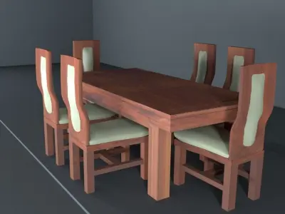 Table with chairs Free 3D model purchase