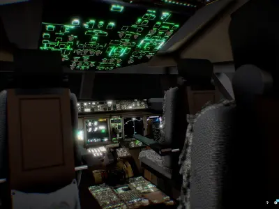 Boeing b777 Airplane Cockpit 3D model