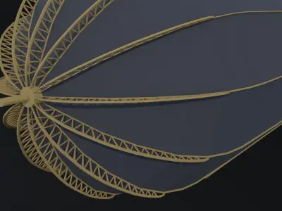 Cartoon SteamPunk Dirigible Polygonal Style Low-poly 3D model