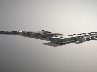 Airport Terminal ESSA Terminal5 Stockholm Arlanda Airport Low-poly 3D model