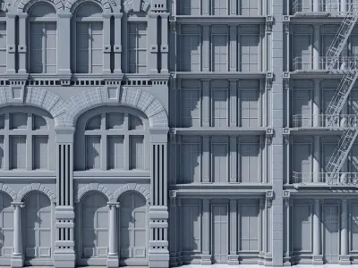 Commercial Building Facade 06 3D model