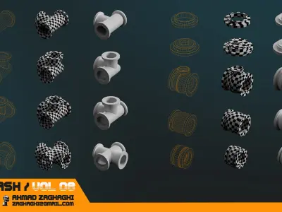 80 Modular Pipes - KITBASH - VOL 08 3D model