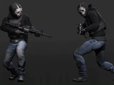 Spectral Infiltrator - Kiven s steath Ensemble In Nightfall Blue Low-poly 3D model