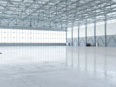 Airplane Hangar Interior 4 Low-poly 3D model