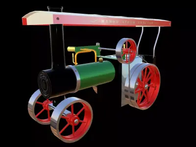 Mamod Steam Tractor Low-poly 3D model