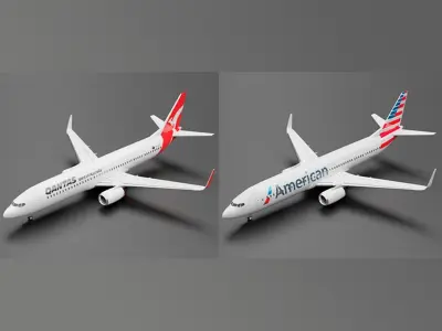 Boeing 737-800 10 Liveries Pack 3D Model Collection