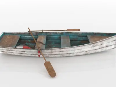 old boat Low-poly 3D model