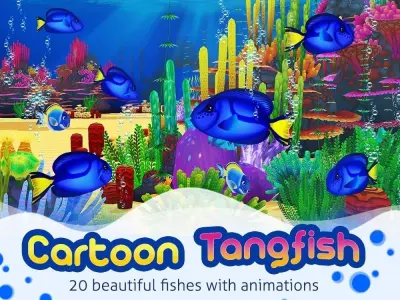 Cartoon Tang Fish Low-poly 3D model