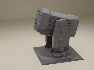 Rocket Turret for Eevee and Cycles Low-poly 3D model