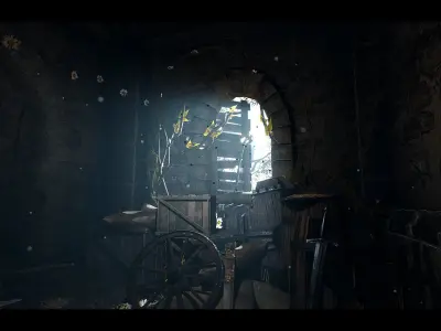 Medieval Castle Village Environment Low-poly 3D model