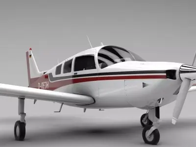 Beechcraft C-23 Sundowner Airplane Low-poly 3D model