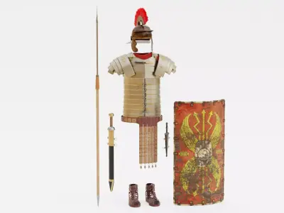 Roman Armor Set - Aged Legionary Equipment 3D model