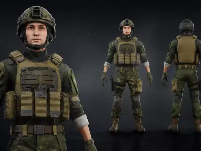 Military Soldier 3D 3D model
