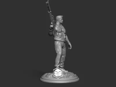 Soldier man with gun 3D print model