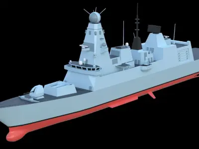  TYPE 45 Destroyer Low-Poly 3D model
