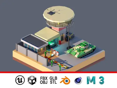 land 57A Low-poly 3D model