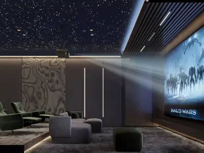 Luxury Home Cinema Interior Villa Theater 3Ds Max FBX 3D model