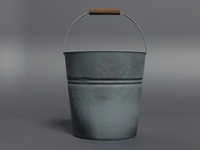 Medival stylized bucket Free low-poly 3D model