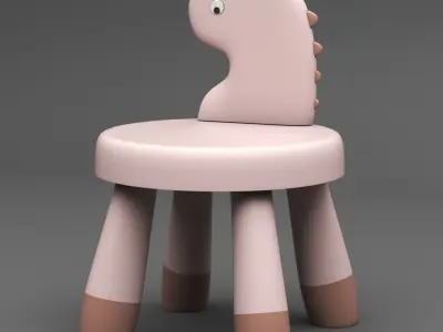 Dino chair for kids 3D model