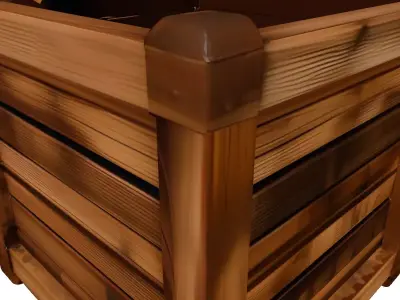 Wooden Garden Planter Box 3D model