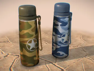 Military Water Bottles 3D model