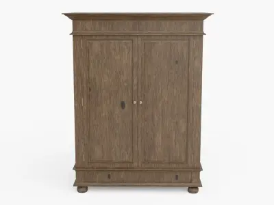 Classic Birch and Oak Wardrobes 3D Free low-poly 3D model