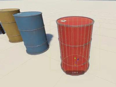 HQ Barrels Low-poly 3D model