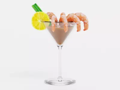 Shrimp Cocktail - Realistic Appetizer Food Scene 3D model