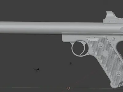 Ruger MK IV with Integral Suppressor Free low-poly 3D model