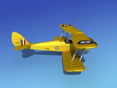 Dehavilland DH82 Tiger Moth V05 3D model