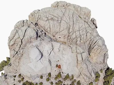Mount Rushmore Low-poly 3D model
