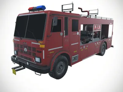 Fire Fighting Vehicle Low-poly 3D model