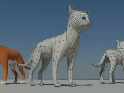 3D Cat Model Free 3D model