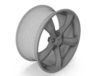 Carroll Shelby Wheel Company CS11 Wheel Gloss Black Low-poly 3D model