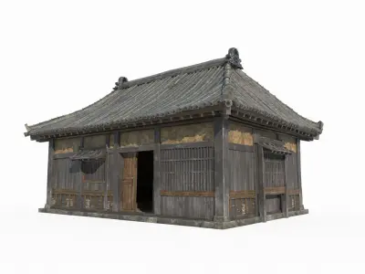 Asian Ancient Architecture Study Room 3D model