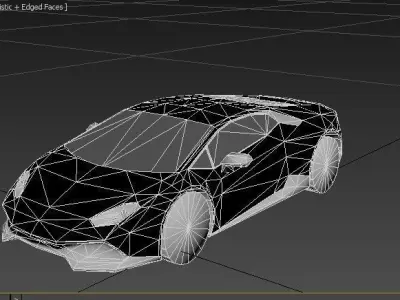 low poly car camouflage Low-poly 3D model