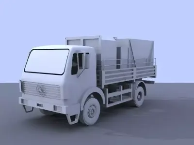 Unimog mercedes benz dump truck Free 3D model