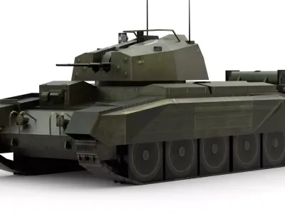 Crusader III AA Mark II - WWII British Tank 3D Model Low-poly 3D model