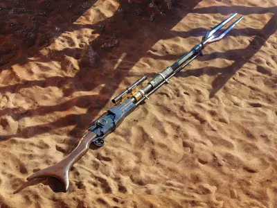 Mandalorian Amban Rifle - 3D Asset Kit PBR Low-poly 3D model