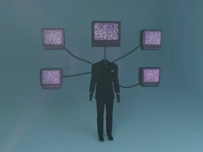 skibidi toilet TVs man 3D model