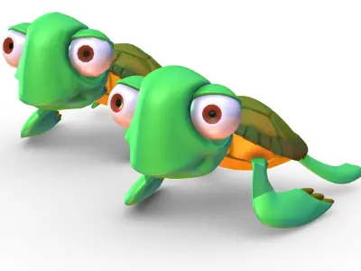 Hi-Poly Subdivision 3D Model Turtle Cartoon 3D model