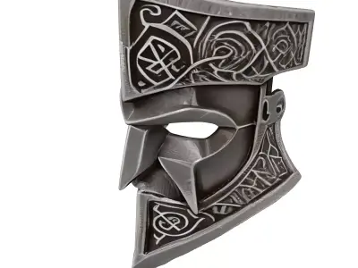 Ornate Dwarven Battle Mask 3D model