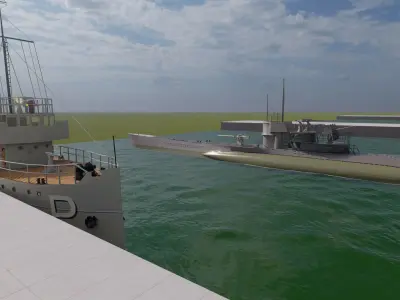 U-Boat base at La Pallice France 3D model