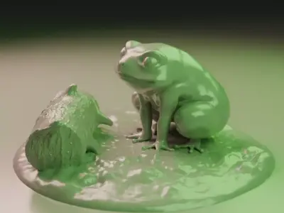 Frog diorama 3D print model