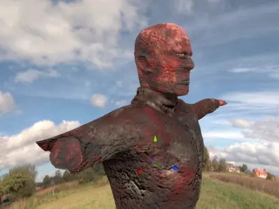 Bad Corpse Torn Soldier Gore Man Low-poly 3D model