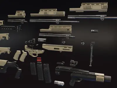 MX Rifle Series Low-poly 3D model