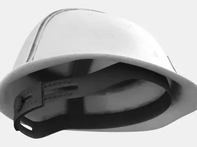 Hard Hat - Construction Gear White Dirty 3D model