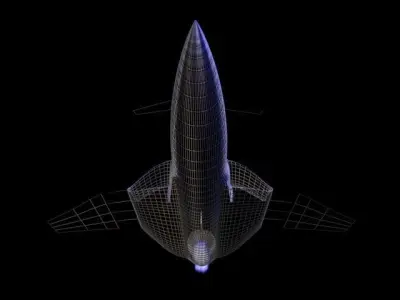 Space Plane Low-poly 3D model