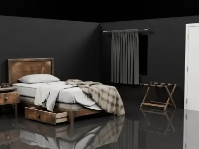 Single Bed Realistic  Free low-poly 3D model